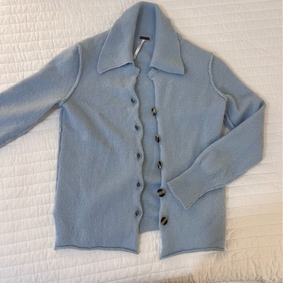 Free People Baby Blue Paloma Cashmere Cardigan - Picture 2 of 10